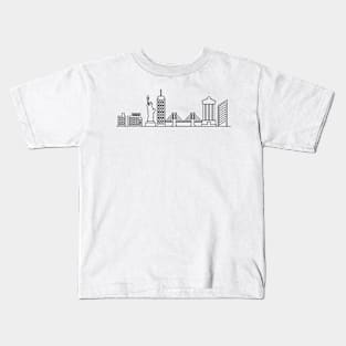 New York Skyline in black with details Kids T-Shirt